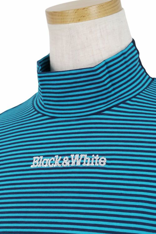 ブラック＆ホワイトのハイネックシャツ