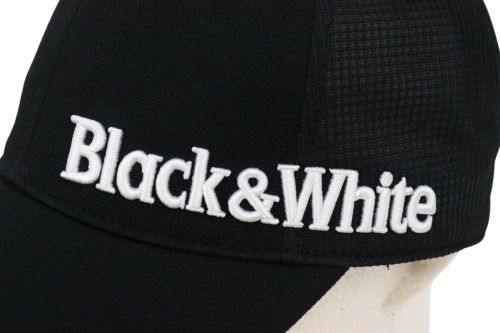 ブラック＆ホワイトのキャップ