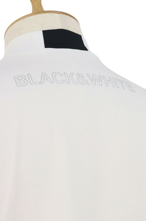ブラック＆ホワイトホワイトラインのハイネックシャツ