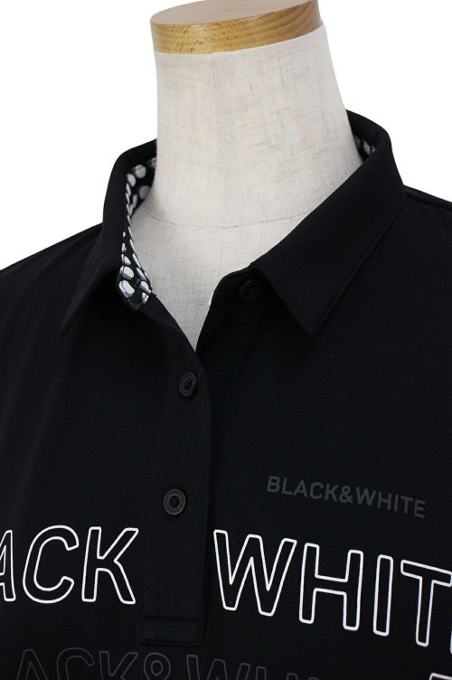 ブラック＆ホワイトホワイトラインのポロシャツ
