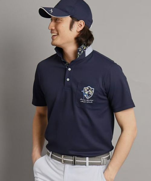 アダバット　 ネイビー ジッパーポロシャツ 30％OFFセール】ポロシャツ メンズ アダバット adabat ゴルフ