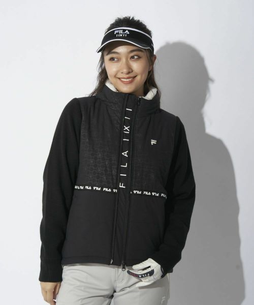 FILA GOLF おおきかっ レディース 中綿ワンピース｜撥水加工 / 保温 黒 L