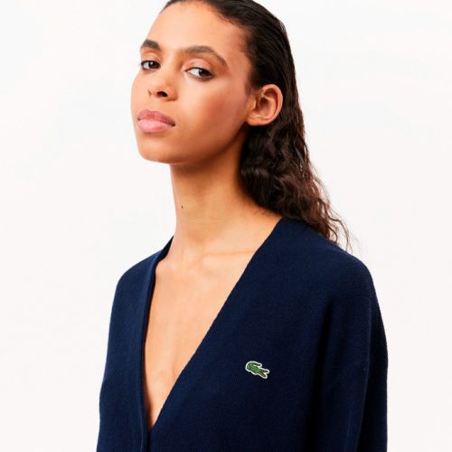 60s ラコステ フランス製 アクリル カーディガン 42サイズ レディース 60s 70s MADE IN FRANCE LACOSTE ビンテージ フレンチ ラコステ