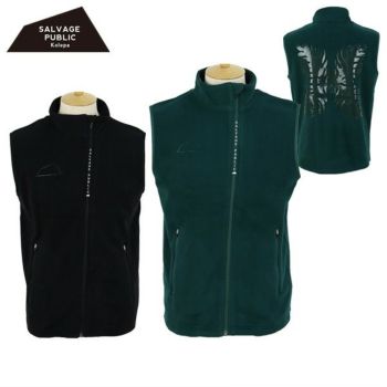 【美品】サルベージパブリック スニード ベージュ×グリーン 背面ビッグプリント ブルゾン  メンズ L ゴルフウェア SALVAGE PUBLIC 美品】サルベージパブリック スニード ベージュ×グリーン 背面