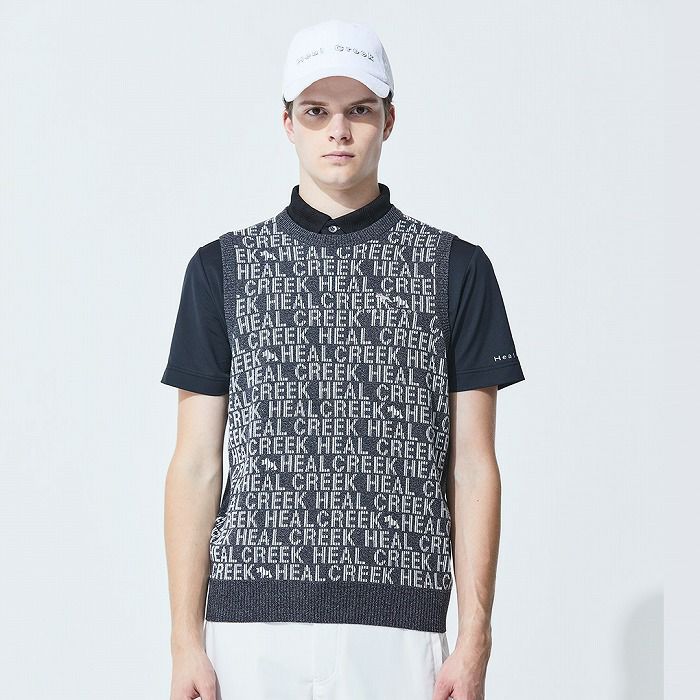 サイズ：50 HEAL CREEK ヒールクリーク ニットベスト ネイビー系