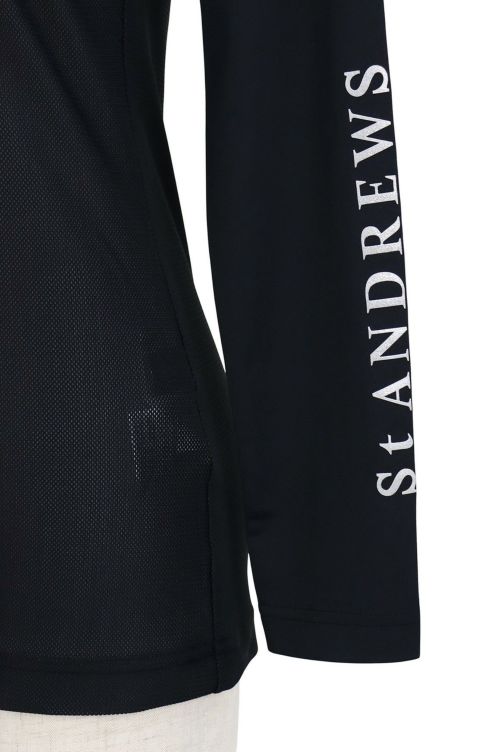 セントアンドリュースレディースインナーサイズS ツインコットUV×SUNPROFITメッシュ長袖Uネックインナー (WOMENS