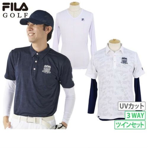 FILA ポロシャツ ホワイト/ネイビー　新品未開封 30％OFFセール】ポロシャツ メンズ フィラゴルフ FILA GOLF 2025