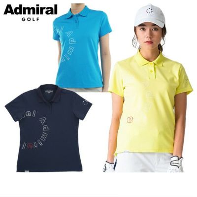新品タグ付き★アドミラルゴルフ★ロゴポロシャツ レディース ストレッチ M アドミラルゴルフ シャツ レディース ポロシャツ ノースリーブ