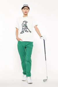 ピンのロングパンツ