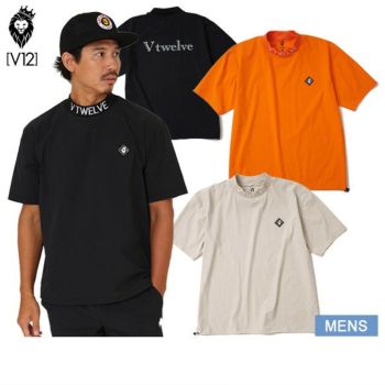 V12 ゴルフ メンズ 半袖 ハーフジップ モックネック シャツ ZIP