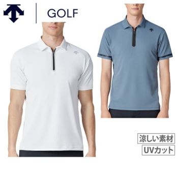 DESCENTE GOLF レディースポロシャツ L ブラック　デサント　ゴルフ デサントゴルフ DESCENTE ゴルフ 鹿の子半袖シャツ（WOMEN