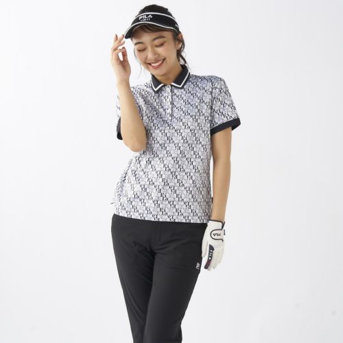 36388 フィラゴルフ　レディース　ポロシャツ　黒　サイズＬ 36388 フィラゴルフレディースポロシャツ黒サイズL