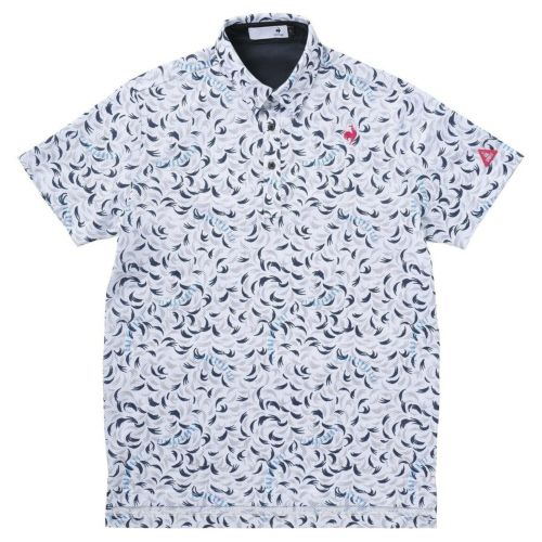 【新品】ルコックスポルティフ ゴルフコレクション　ポロシャツ　総柄　刺繍ロゴ L ルコックスポルティフ ゴルフ le coq sportif golf シーズン柄