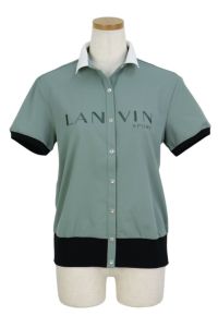 美品　ランバンスポール　レディースゴルフ　長袖シャツ　ベージュ✖️白　サイズ42 LANVIN SPORT セール SALE 公式 ランバン スポール ハイネック