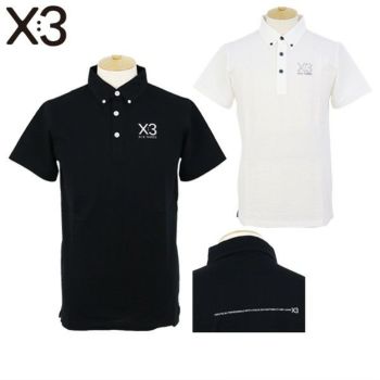 KI-XXX THREE キックスリー ロゴプリント モックネックシャツ