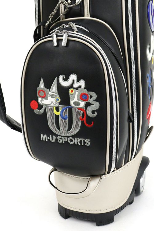 M・U SPORTS　MUスポーツ キャディバッグ ゴルフバッグ 総柄 ブラック M・U SPORTS MU SPORTS MU スポーツ キャディバッグ ゴルフ