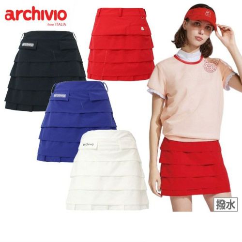サイズ：38 ARCHIVIO アルチビオ  裏地付プリーツスカート  レッド系 [240101426125] ゴルフウェア レディース ストスト 新品】ARCHIVIO アルチビオ 裏地付ストレッチスカート レッド系