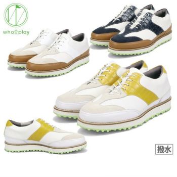 新品　whooplay ゴルフシューズ ホワイト/イエロー　メンズ 新品 whooplay ゴルフシューズ ホワイト/イエロー メンズ