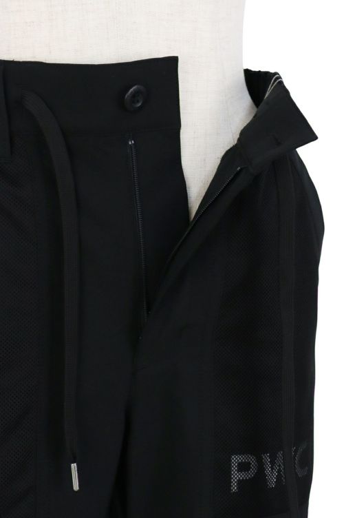 PWサーキュラス　パンツ　ブラック 裾スピンドル付 / 伸縮性あり 】【MEN】ベルト付 ヘムスピンドル