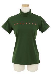 お値下げ！新品タグ付き★アンパスィ★半袖モックネックシャツ レディースＭカーキ 公式・アウトレット】ショットスムーザー半袖モックネックシャツ