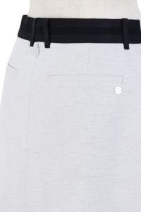 ランバンスポール　グレーフラノフレアスカート LANVIN SPORT ロゴプリントフレアスカート（総丈40cm