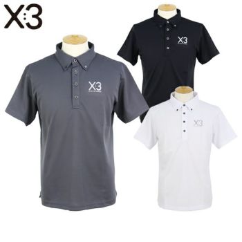 KI-XXX THREE キックスリー ロゴプリント モックネックシャツ