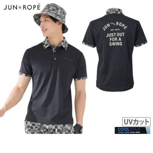 JUN AND ROPE ブラック ポロシャツ L JUN&ROPÉ MEN(ジュン アンド ロペ メンズ) / 【NOIR】【吸水速乾