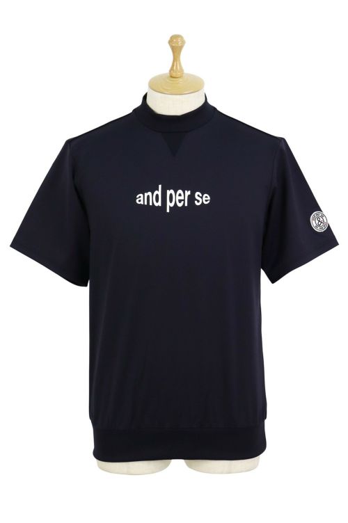 新品 and per se アンパスィ 長袖ハイネックシャツ ネイビー LL and per se アンパスィ 長袖ハイネックシャツ メンズ