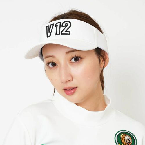 【美品】V TWELVE V12 ヴィトゥエルヴ ゴルフ ベルト ホワイトカラー サンバイザー メンズ レディース V12 ゴルフ ヴィ・トゥエルブ