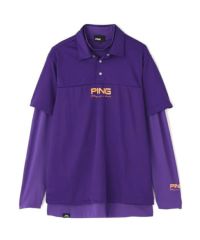 PING ポロシャツ　※日焼け対策に最適 PING ピン 半袖ポロシャツ ライトブルー×ライトグリーン UVケア
