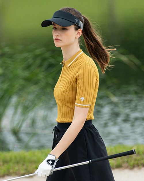DESCENTE - DESCENTEGOLFデサントゴルフレディース♡フワロフスキーサンバイザー新品 サンバイザー レディース デサントゴルフ デサント DESCENTE