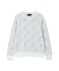 St.ANDREWS セントアンドリュース レディース ニットTシャツ 白M ふくれジャガードロゴ半袖ポロシャツ (WOMENS) | St ANDREWS
