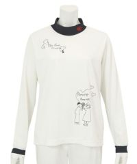 coco 中古 ピッコーネクラブ PICONE CLUB レディース 長袖シャツ (M) Ⅰ 水色 モックネック  プリント×スパンコール ハイネックシャツ レディース ピッコーネクラブ PICONE CLUB