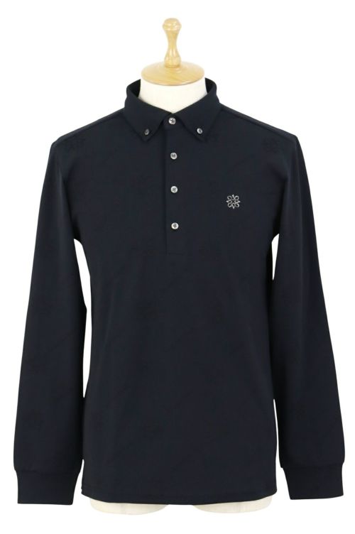 ST ANDREWS　総柄ポロシャツ　ネイビー　LL メンズ ゴルフ St Andrews ネイビー ポロシャツ LL - メルカリ