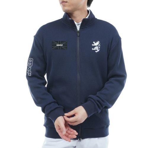 【未使用・タグ付】アドミラルゴルフ　ニット　ジャケット　ブルゾン　ブルー系　Ｌ Admiral（アドミラル） 【美品】アドミラル ニットジャケット ブルー