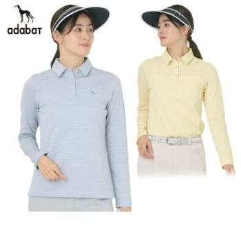 【美品】ADABAT　アダバット　ローネックシャツ　ゴルフウェア　Mサイズ UVカット／吸水速乾】ロゴデザイン モックネック半袖プル
