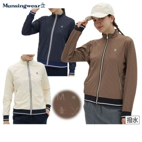 【美品】マンシングウェア　ジップジャケット　総柄　L ゴルフウェア Munsingwear 公式 マンシングウェア ブルゾン 袖取り外し可
