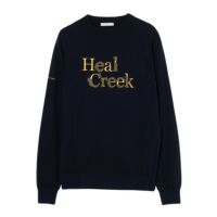 Heal Creek - coco 未使用品 ヒールクリーク HEAL CREEK レディース ニット 40(M) ベージュ×紺×グレー 長袖クルーネック 7分袖 未使用品 レディース ヒールクリーク HEAL CREEK ニット 40(M