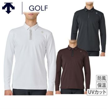 デサントゴルフ 長袖 ポロシャツ ウェア ブルー Lサイズ デサントゴルフ DESCENTE ゴルフ 胸ジップポケット付き長袖