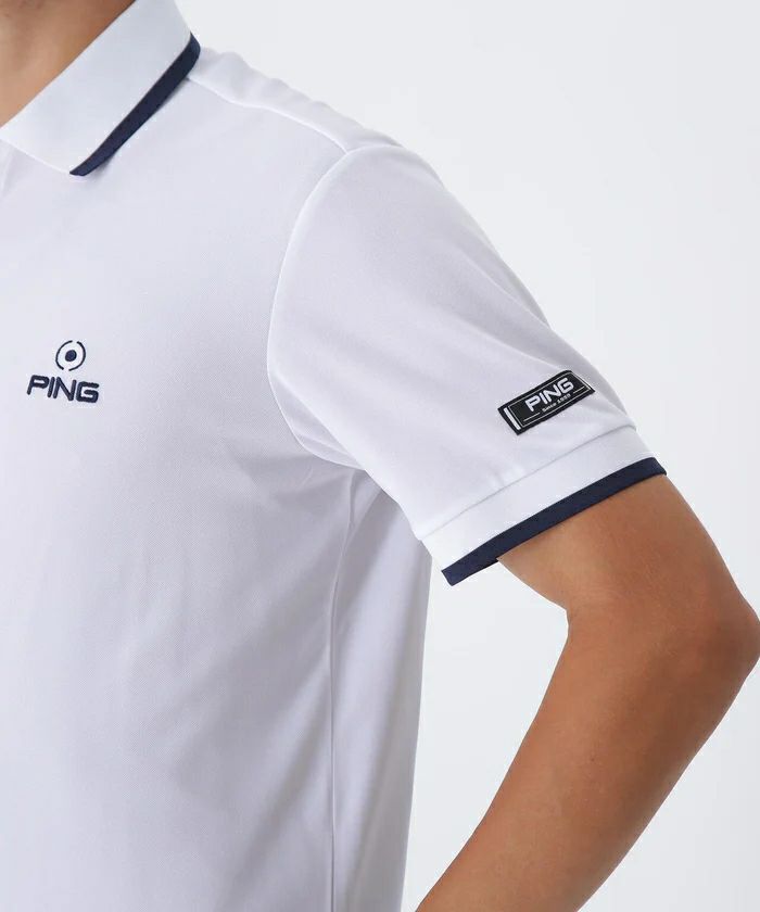 ピンのベストとポロシャツ