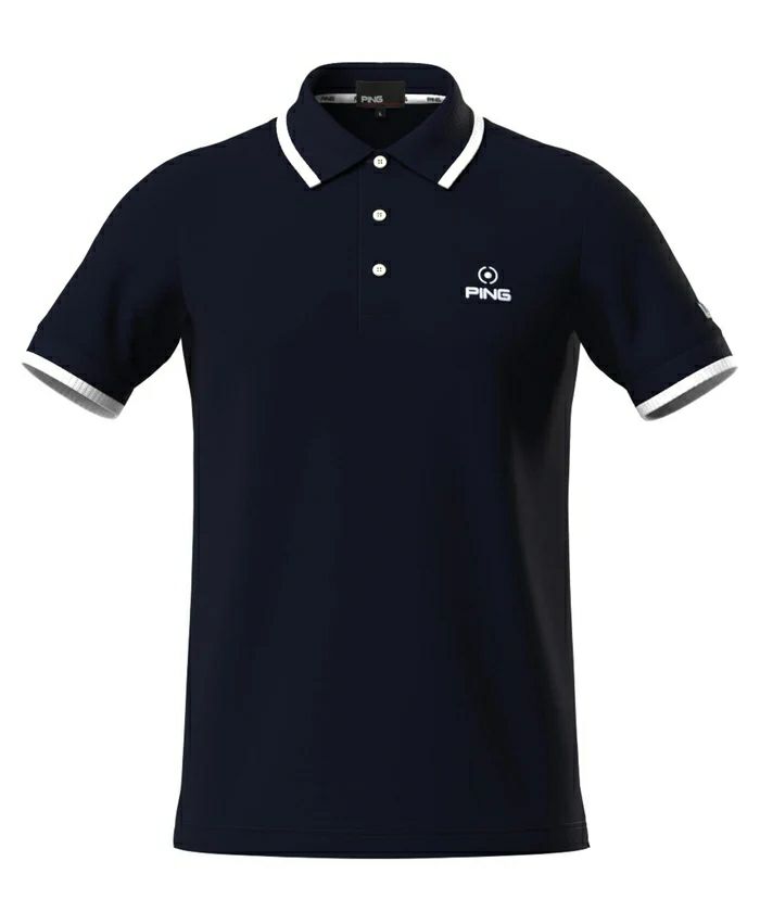 ピンのベストとポロシャツ