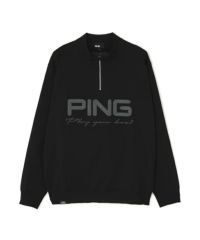 PING タートルネックシャツ ブラック 3L ピン（PING）（メンズ）ゴルフウェア 長袖 スムースタートルネック
