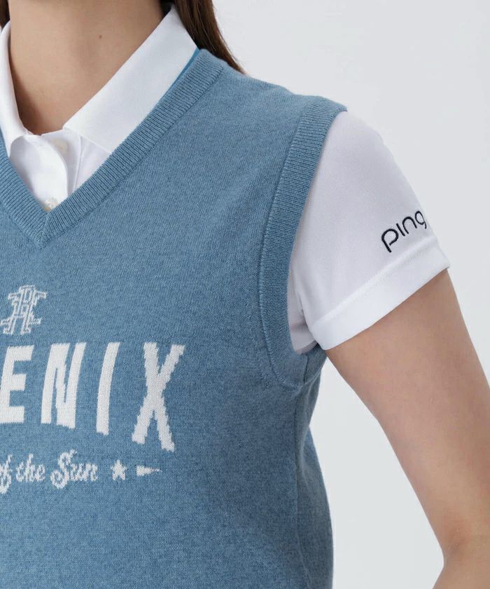 ピンのポロシャツ