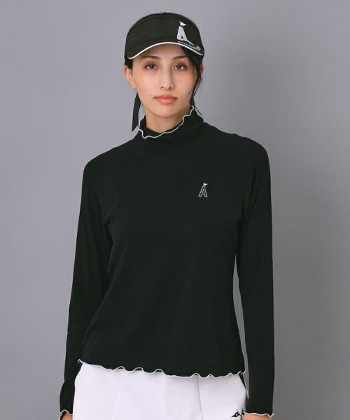 adabat ドット柄 ハイネック長袖シャツ 未使用 ADABAT アダバット ハイネック 長袖Tシャツ 総柄 ゴルフ