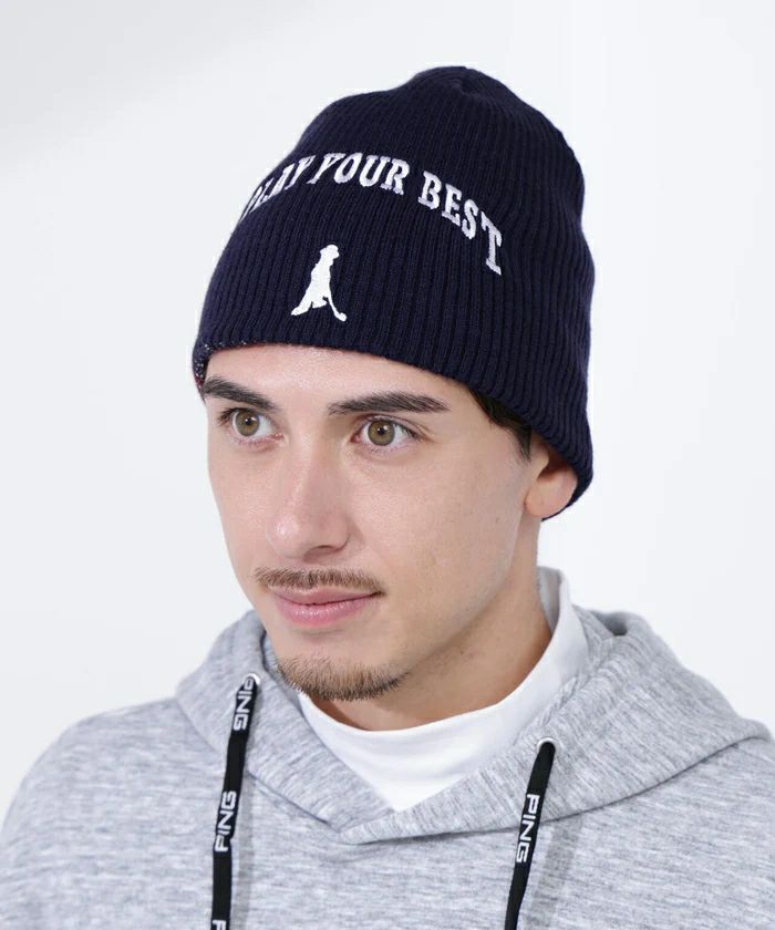 ピンのニット帽