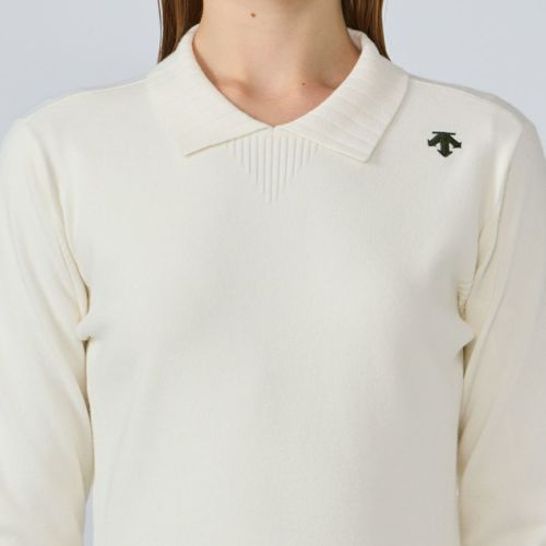 Z32、新品レディース、ゴルフ、デサント ホワイト セーター 定価44000円 セーター レディース デサントゴルフ デサント DESCENTE GOLF 2025