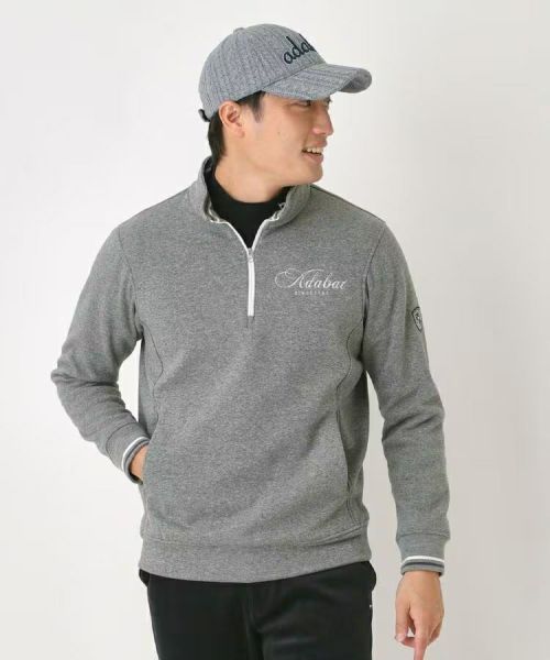 ゴルフにも アダバットセーター IV ダークグレー ベロア刺繍 Lサイズ未使用 会員限定20％OFFセール】トレーナーアダバット adabat 2025 秋冬 新作