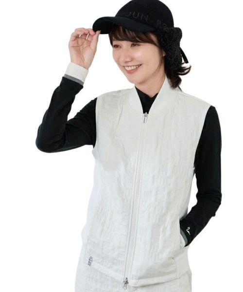 JUN AND ROPE レディース ベスト ホワイト サイズ：S JUN&ROPE ジュン アンド ロペ ジップベスト ホワイト系