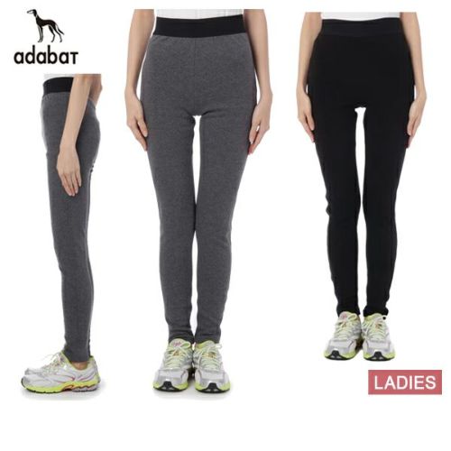 値下げ！【新品】アダバット　ゴルフ　レディース　サイズ38 ハイネック　グレー サイズ：38 ADABAT アダバット ハイネック長袖Tシャツ ボーダー柄