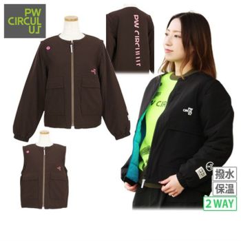 ほぼ新品✨ピー ダブリューサーキュラスストレッチブルゾンレディースMゴルフ ピーダブリュサーキュラス レディースの商品 | ゴルフウェア通販のT-on